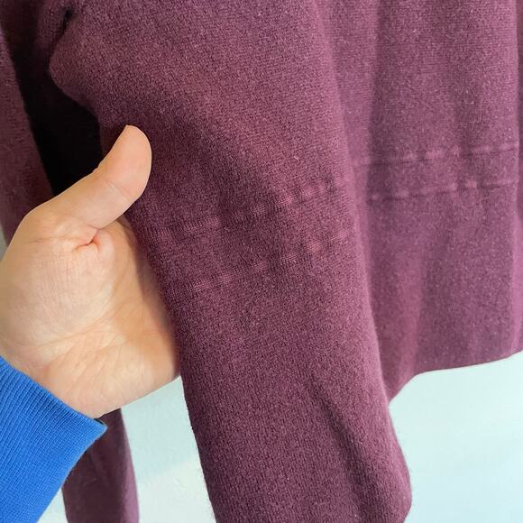 Talbots 100% Pure Merino Wool SZ XL Plum Three Button Pocket Sweater Blazer EUC - Picture 7 of 7